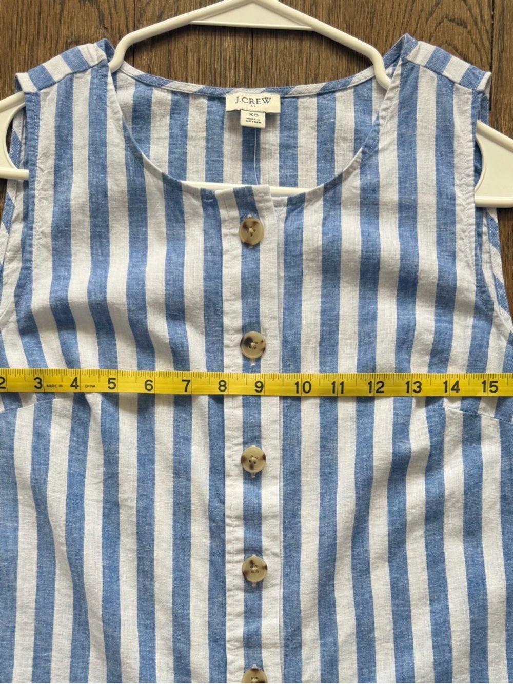 J.CREW Factory Striped linen blend Tank Size XS NWT CK742 - Picture 12 of 16